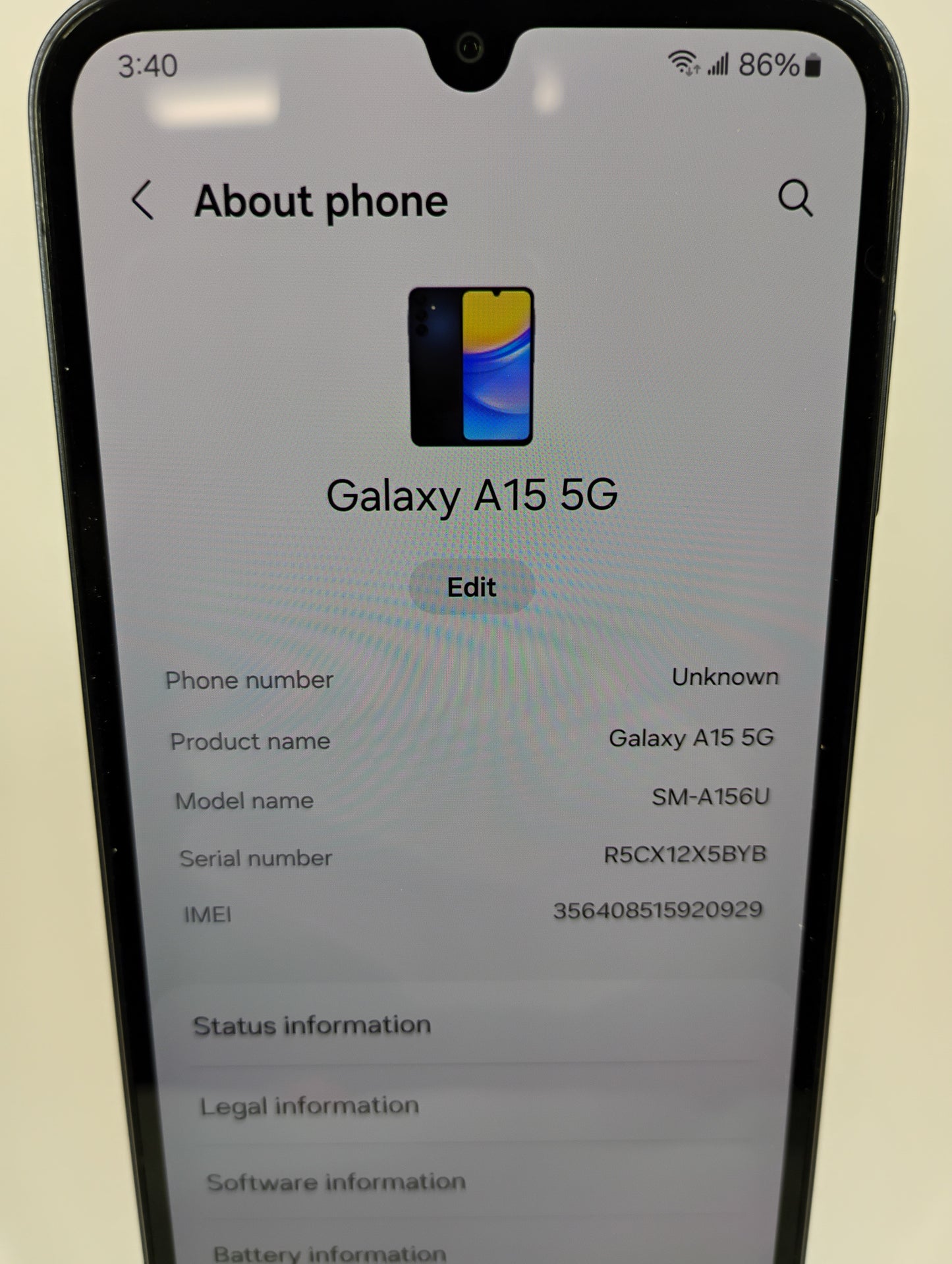 Factory Unlocked Samsung  Galaxy A15 5G 4GB RAM 128GB SM-A156U Titanium Violet