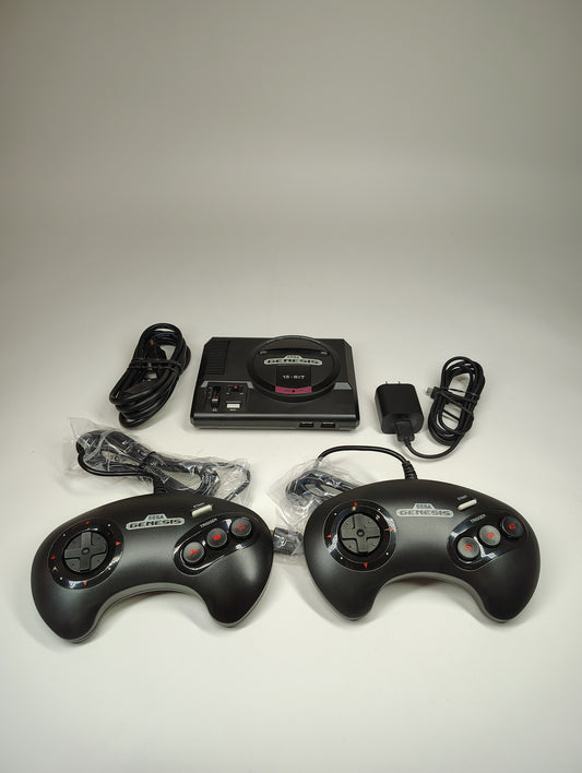 Sega Genesis Video Game Console Black MK-16000 2 Controllers