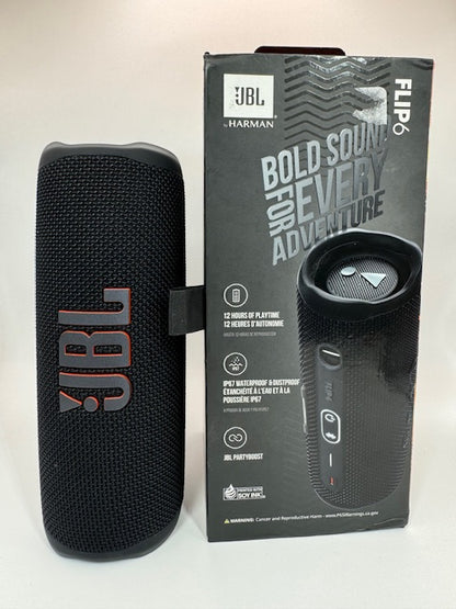 JBL Flip 6 Portable Waterproof Bluetooth Speaker Black JBLFLIP6BLKAM