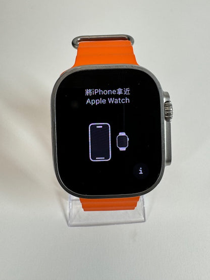 Factory Unlocked Apple Watch Ultra 2 49MM Natural Titanium Orange Loop A2986