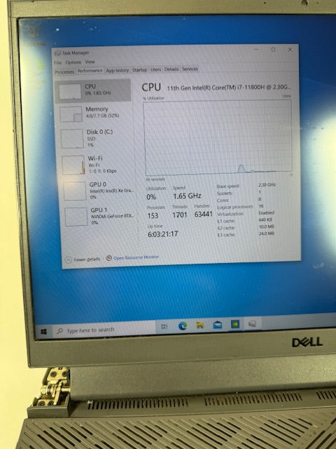 Dell G15 5511 15" i7-11800H 2.3GHz 8GB RAM 512GB GeForce RTX 3050