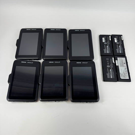 Lot of Oracle micros: 6 Tablets, 4 Extra Batteries, No Charger