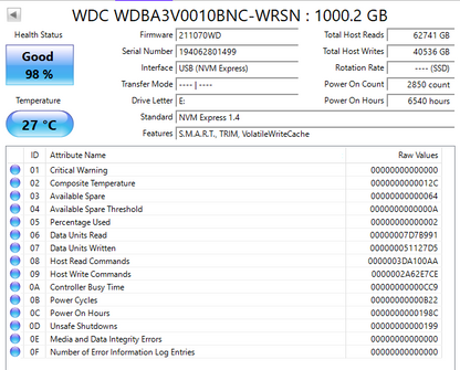 Western Digital WD Blue SN550 WDBA3V0010BNC-WRSN